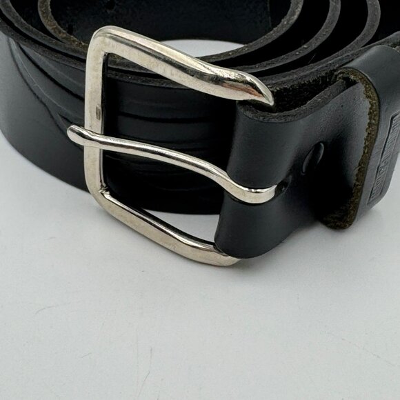 Harley-Davidson Logo Embossed Black Leather Belt Mens Size 38 Durable Design - Picture 4 of 10